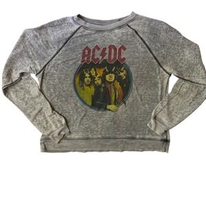 AC/DC Highway to Hell North American Tour 1979 Graphic Sweatshirt Grey Acid Wash